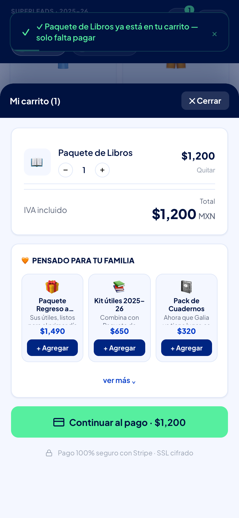 Así se ve al abrir un link del colegio: te dice de dónde viene y qué pasará cuando entres.